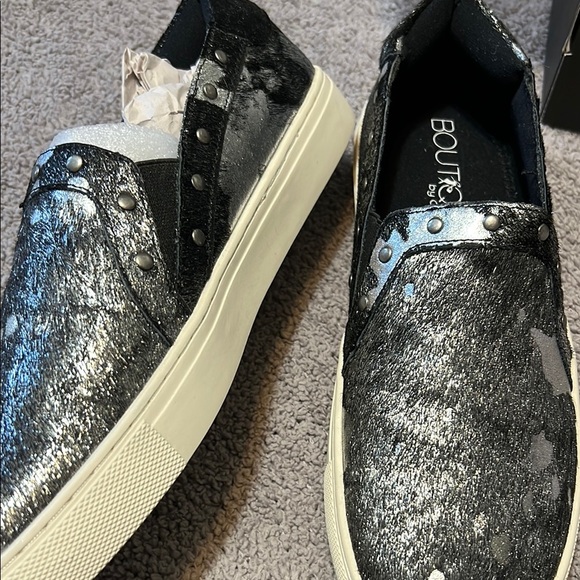 Corkys black and pewter cowhide slip on shoes - Picture 7 of 7